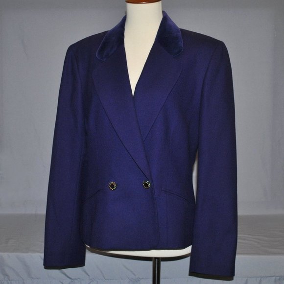 Pendleton Wool Blazer Size 10 Purple w/ Velvet Collar - Picture 1 of 10